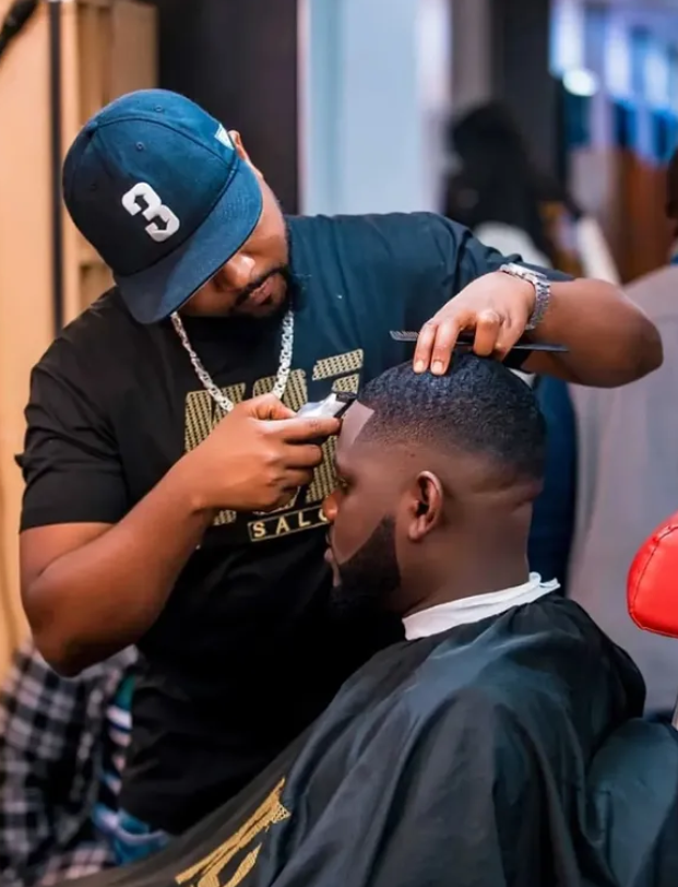 Barber at work