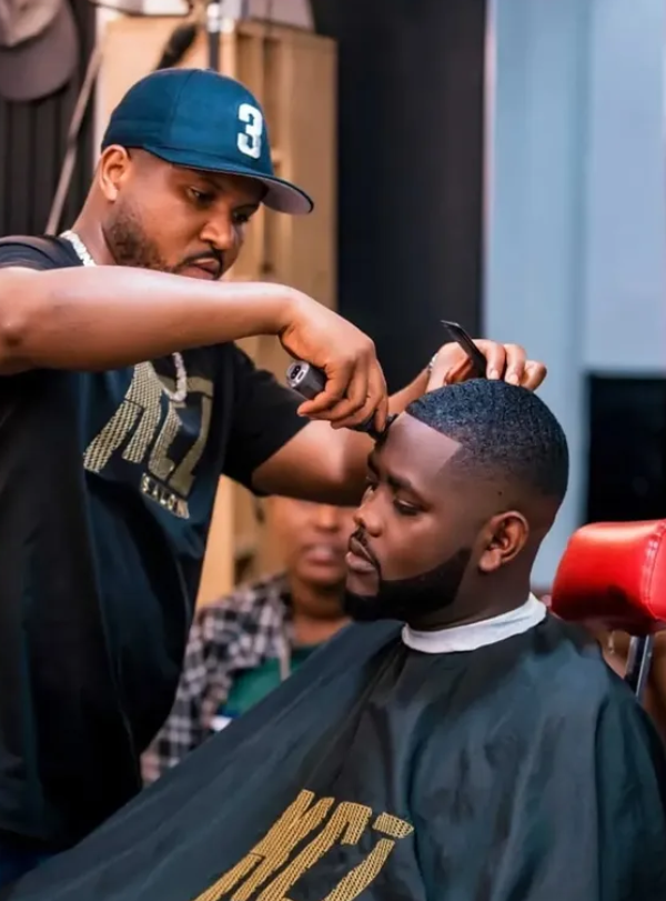 Barber at work